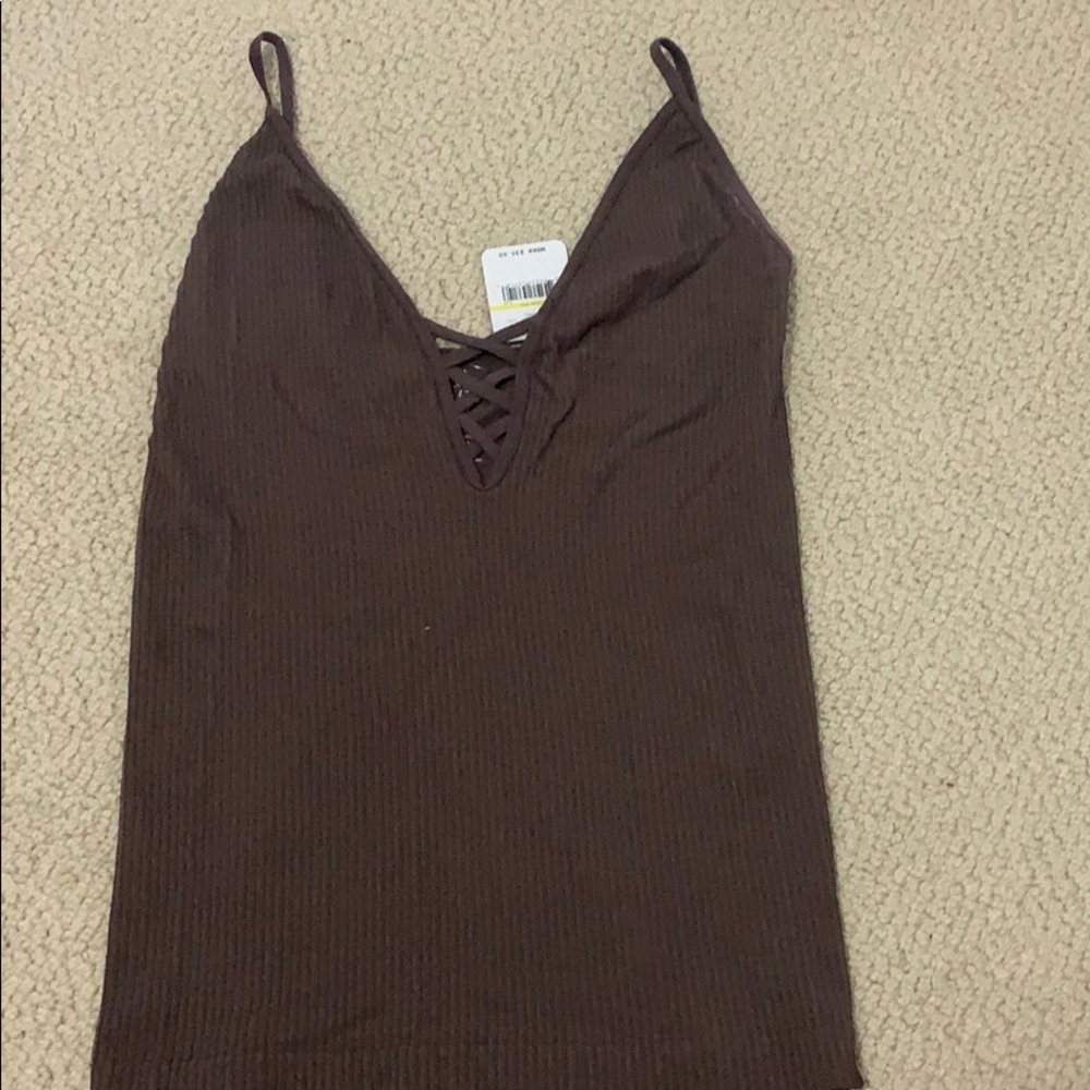 COPY - BNWT Free People tank brown purple stretch…